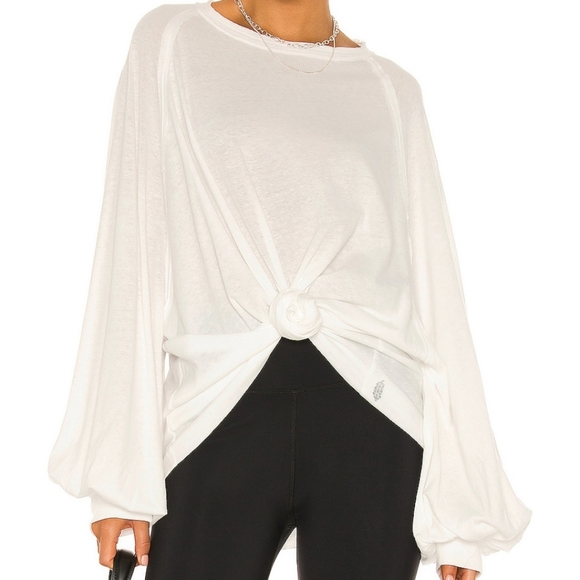 FP Movement She's Everything Long Sleeve White Top Medium - Picture 1 of 16